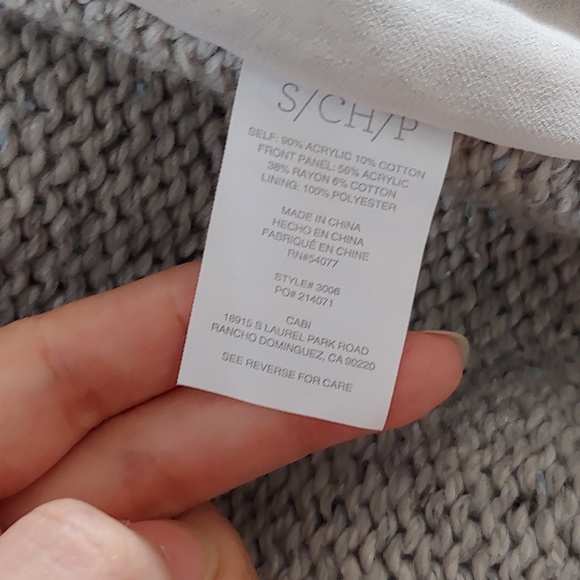 Cabi Gray Square Block Woven Knit Cardigan sz SM - Picture 6 of 6